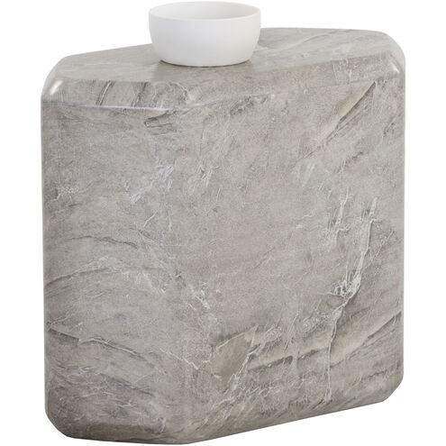 Spezza 22.75 X 18.75 inch Marble Look / Grey Outdoor Side Table, Low